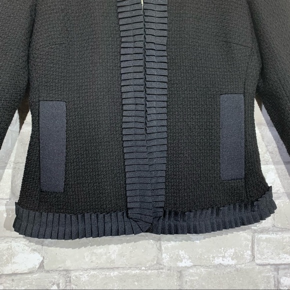 J. CREW WOOL BLEND BLAZER WITH RIBBON TRIM. HOOK AND LOOP CLOSURE. CUFF DETAIL. - Picture 5 of 11